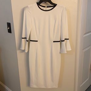 Calvin Klein white black midi dress 2